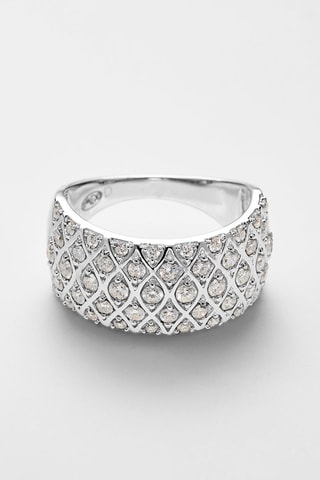 Anel Love story - Ouro branco e diamantes