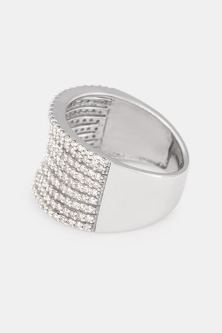 Anel Neuf Rangs Scintillants - Ouro branco e diamantes