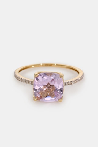 Anel Derya Ouro amarelo, ametistas e diamantes