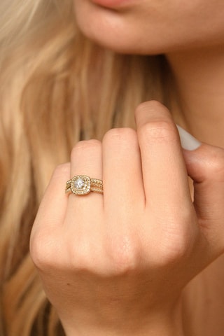 Anel Duo de anéis Carré Passion - Ouro amarelo e diamantes