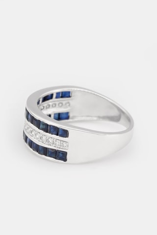 Anel Princesses Saphir - Ouro branco, diamantes e safiras