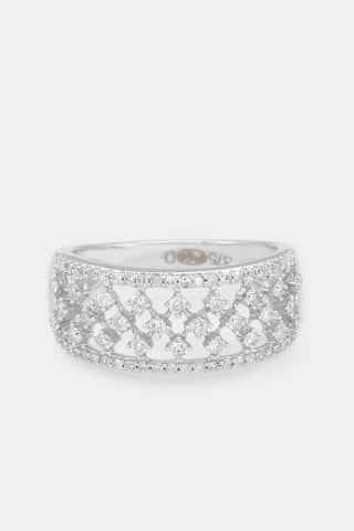 Anel The Crown - Ouro branco e diamantes