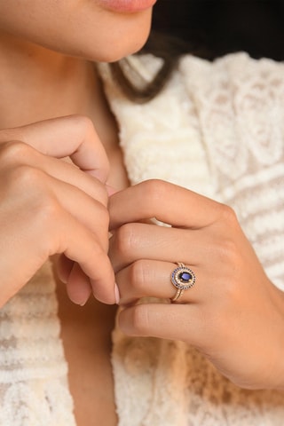 Anel Firenzi Nouvelle - Ouro amarelo, diamantes e safiras