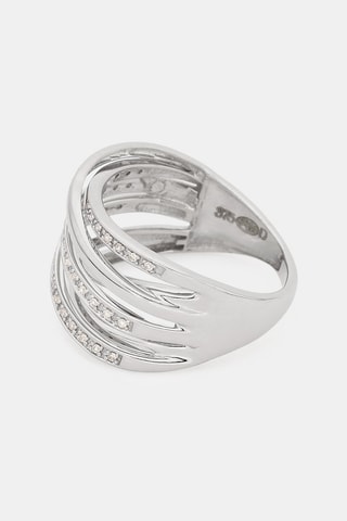 Anel Méli-mélo Scintillant - Ouro branco e diamantes