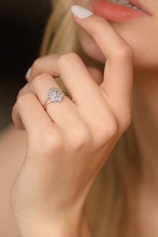 Anel Aigrette - Ouro branco e diamantes