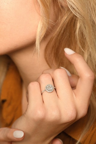 Anel Pompadour - Ouro branco e diamantes