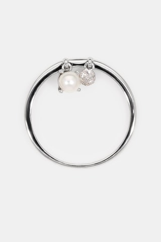 Anel Dazzling Pearl - Ouro branco e diamantes