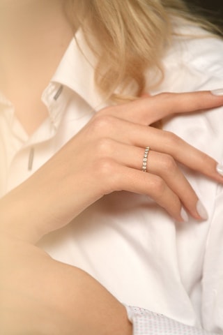 Anel Mon tour complet - Ouro branco e diamantes