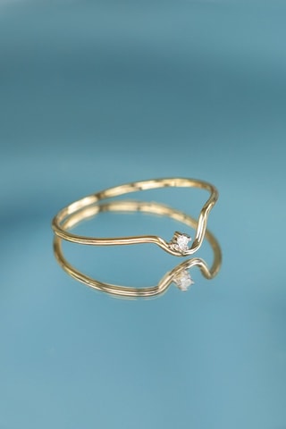 Anel Pudeur - Ouro amarelo e diamante