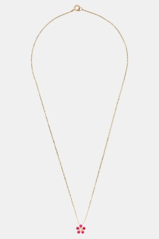 Colar - Ouro amarelo, diamante e rodonites