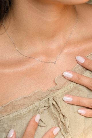 Colar Solitaire - Ouro branco e diamante