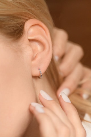 Argolas Ciel étoilé - Ouro branco, diamantes e safiras