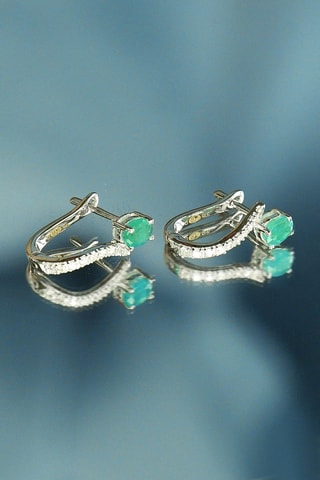 Argolas Belle émeraude - Ouro branco e diamantes