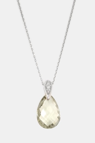 Pendente - Ouro branco, diamantes e ametista