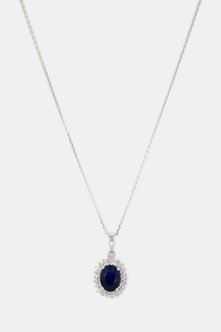 Pendente Soleil bleu - Ouro branco, topázios e safira