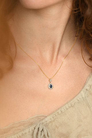 Pendente Amerita - Ouro amarelo, topázio e safiras