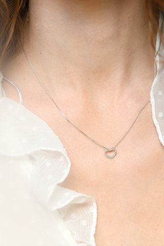 Pendente Joli Coeur PM - Ouro branco e diamantes