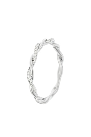 Anel Royal Torsade - Ouro branco e diamantes