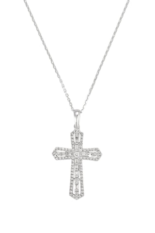 Pendente Celestia Cross - Ouro branco e diamantes