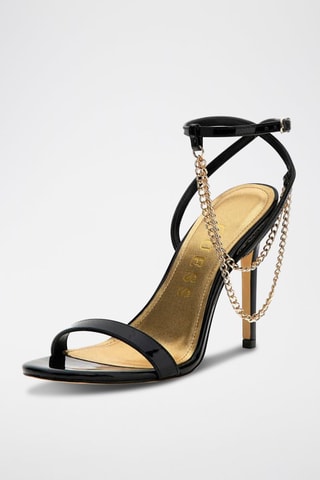 Sandales à talons vernies - Noir