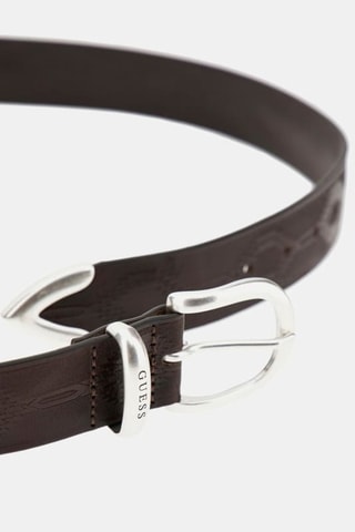 Ceinture en cuir - Marron foncé
