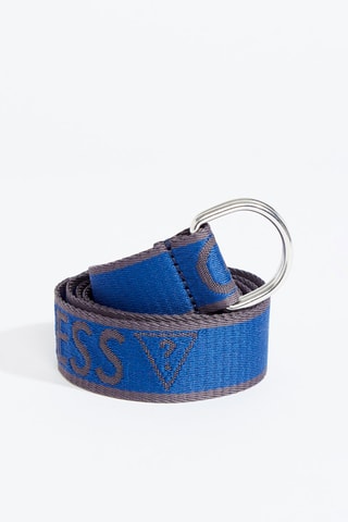 Ceinture à double boucle en cuir - Gris foncé