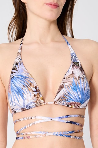 Haut de maillot coques - Marron et bleu cobalt