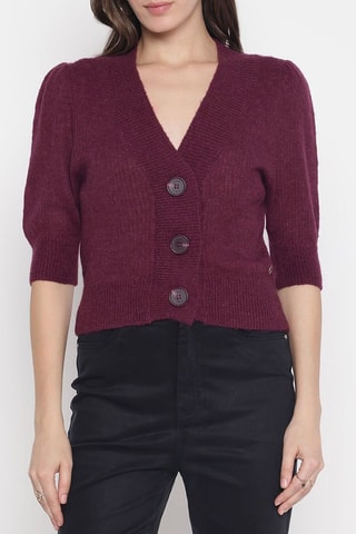 Gilet en alpaga et laine - Bordeaux