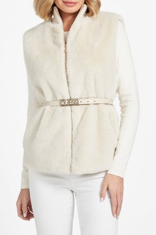 Gilet réversible sans manches - Blanc cassé