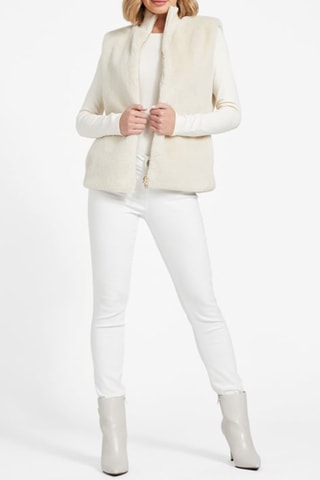 Gilet réversible sans manches - Blanc cassé