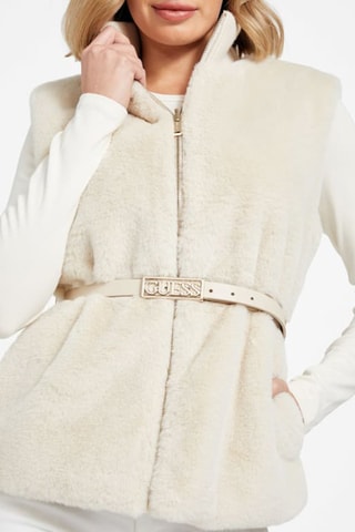 Gilet réversible sans manches - Blanc cassé