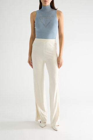 Pantalon palazzo taille haute Eve - Ecru
