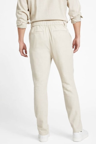 Pantalon regular en lin - Beige