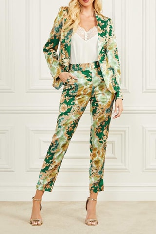 Pantalon regular 7/8 taille haute - Vert