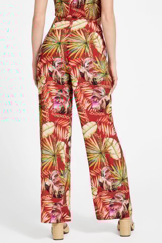 Pantalon palazzo taille haute - Rouge