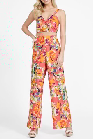 Pantalon palazzo taille haute - Orange