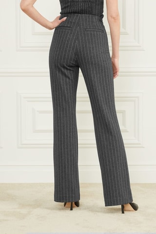 Pantalon palazzo taille haute - Gris chiné