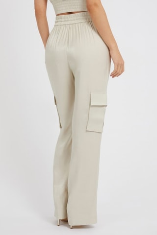 Pantalon cargo taille haute - Beige