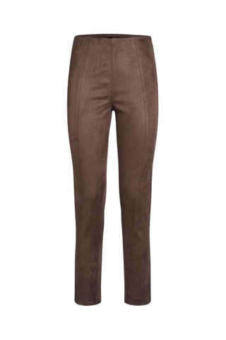 Pantalon slim 7/8 taille haute - Marron foncé