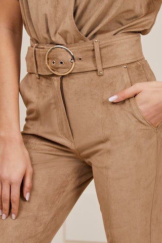 Pantalon regular - Beige