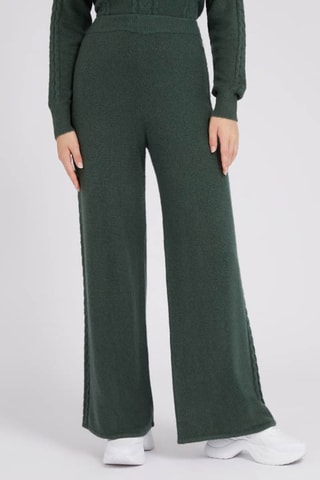 Pantalon palazzo taille haute - Vert foncé