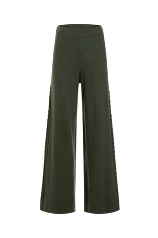 Pantalon palazzo taille haute - Vert foncé