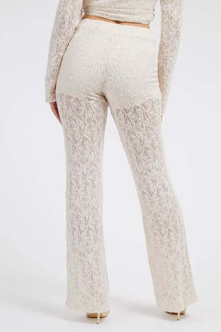 Pantalon flare en dentelle - Beige