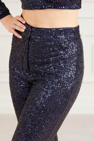 Pantalon taille haute - Bleu marine