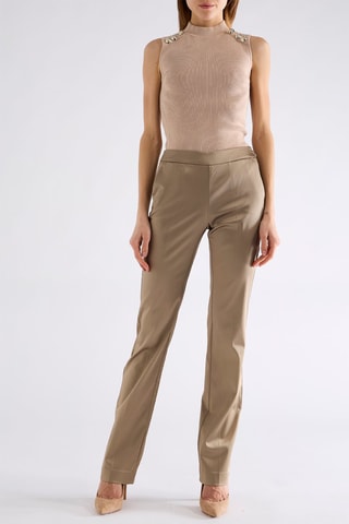 Pantalon taille haute - Beige