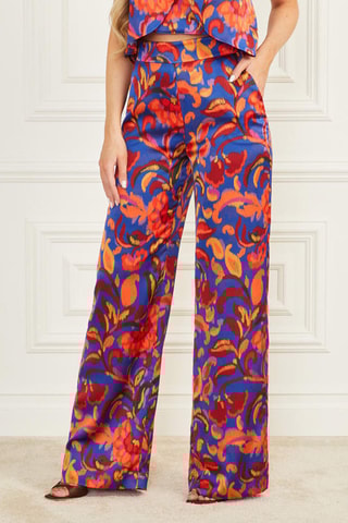 Pantalon palazzo taille haute Betty - Bleu marine