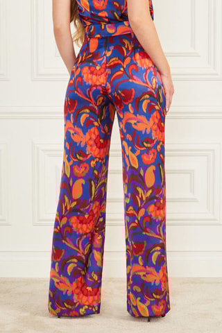 Pantalon palazzo taille haute Betty - Bleu marine