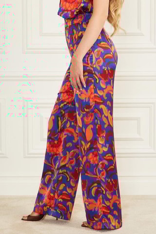 Pantalon palazzo taille haute Betty - Bleu marine