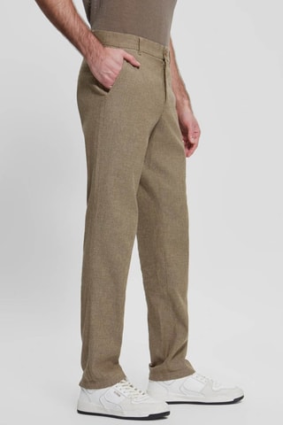 Pantalon regular en lin - Kaki chiné