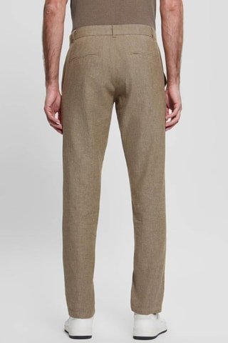 Pantalon regular en lin - Kaki chiné